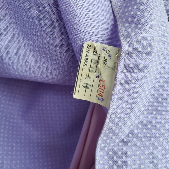 Vintage 60s/70s Union Made Purple with white polka dots maxi dress - Picture 5 of 11